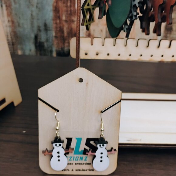 Snowman Dangle Earrings - Picture 3 of 3